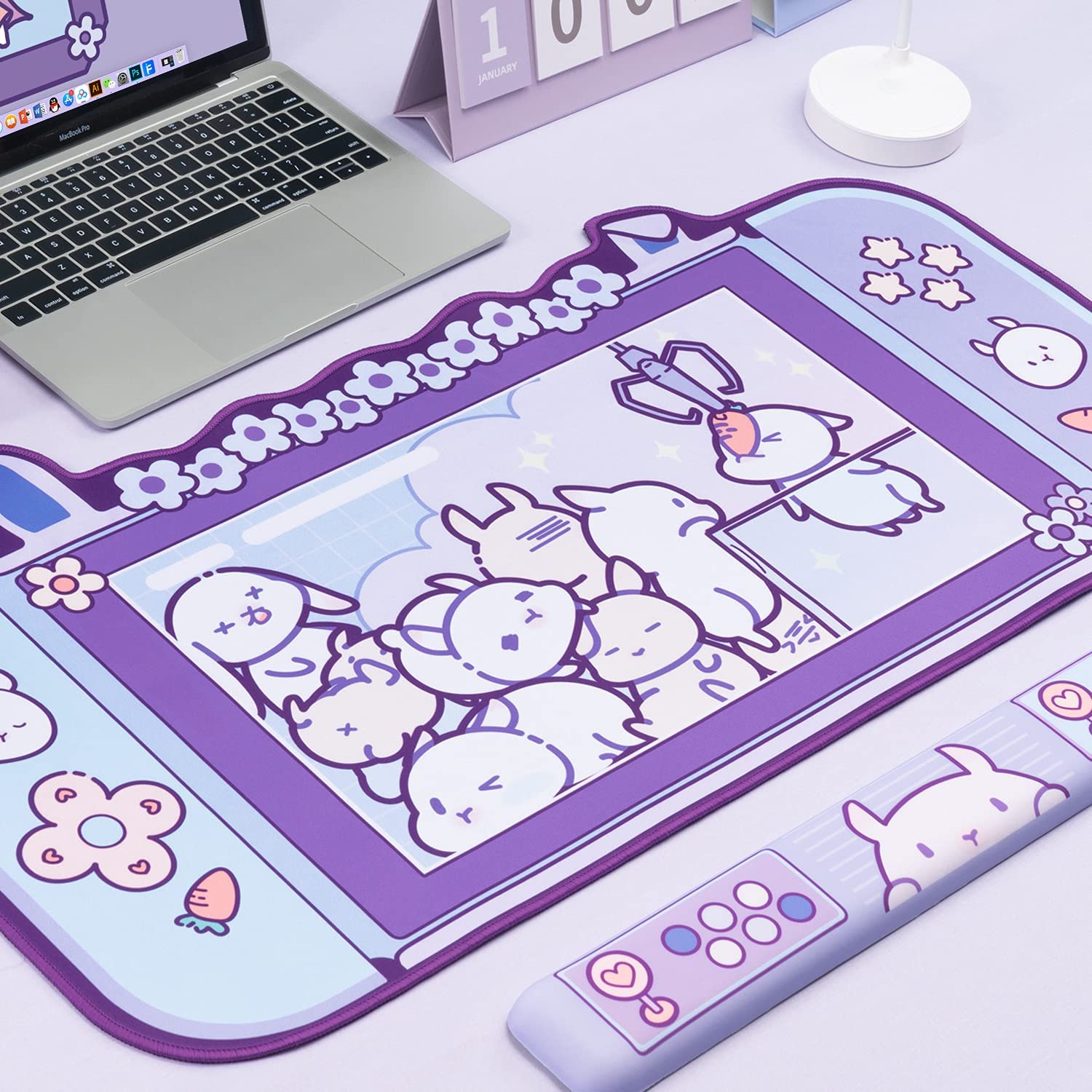 Grande kawaii gaming mouse pad - Tradescantia Purple avaliação e preço